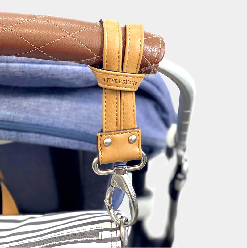 On-The-Go Diaper Bag Stroller Clips 2.0 in Tan
