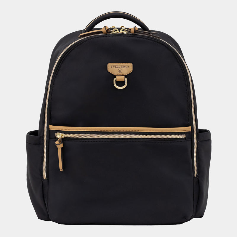 On-The-Go Diaper Bag Backpack in Black/Tan