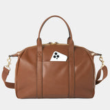 Peek-A-Boo Vegan Leather Diaper Bag Satchel in Toffee *SOLD OUT BUT AVAILABLE ON AMAZON*